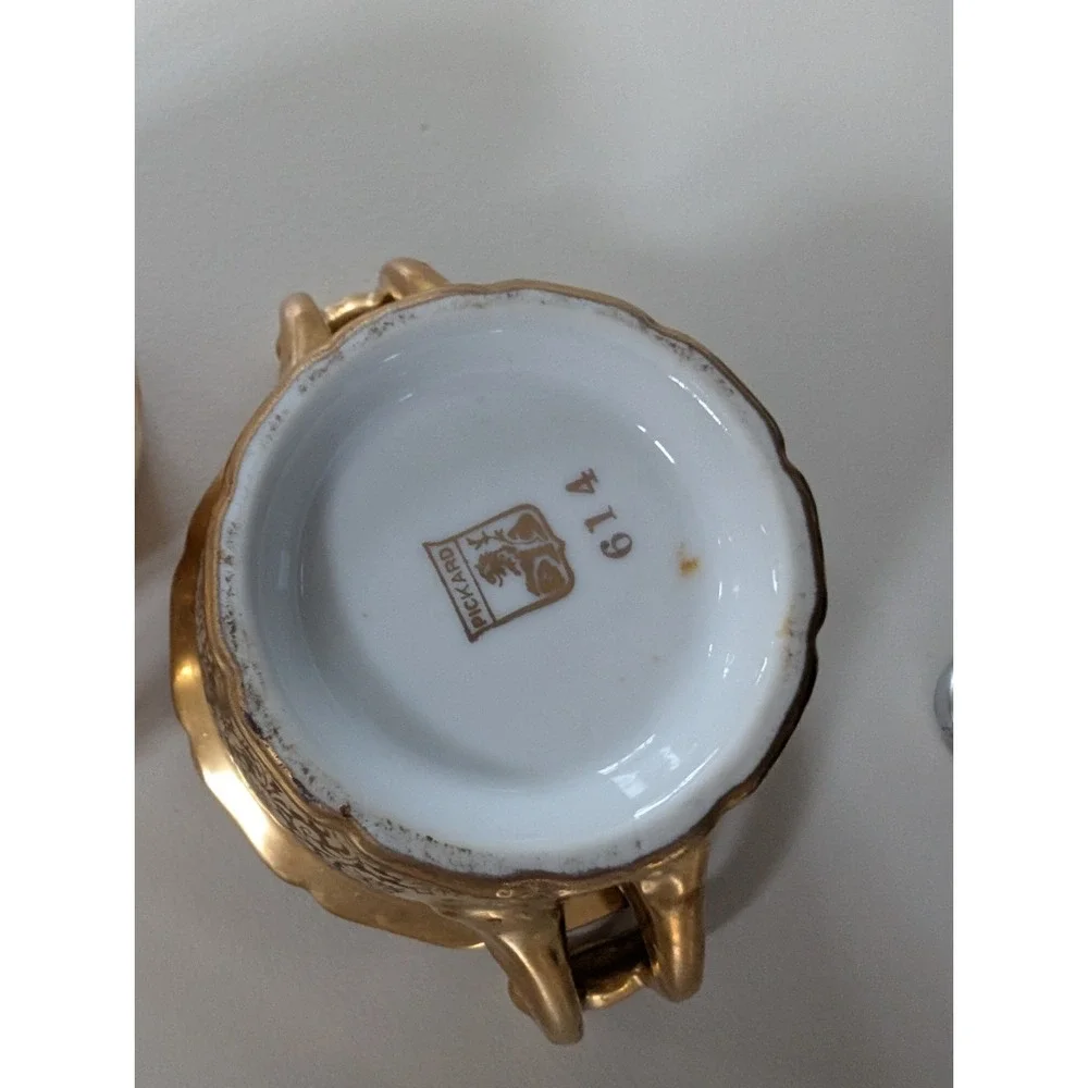 PICKARD Sugar Bowl Gold Encrusted‎ Rose Daisy 595 Pattern